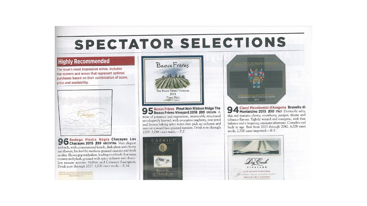 Wine Spectator Selections