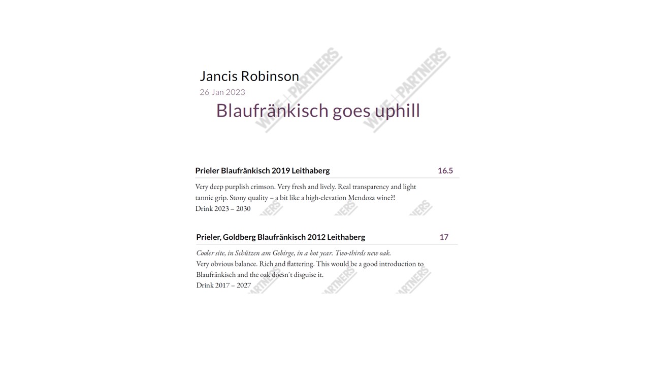 Jancis Robinson – Blaufränkisch goes uphill